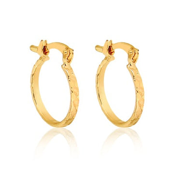 18K Gold Layered Oro Laminado Hoops